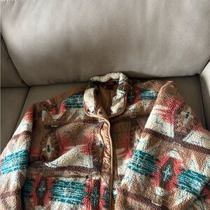 Rock & Roll Cowgirl Brown and Teal Teddy Jacket